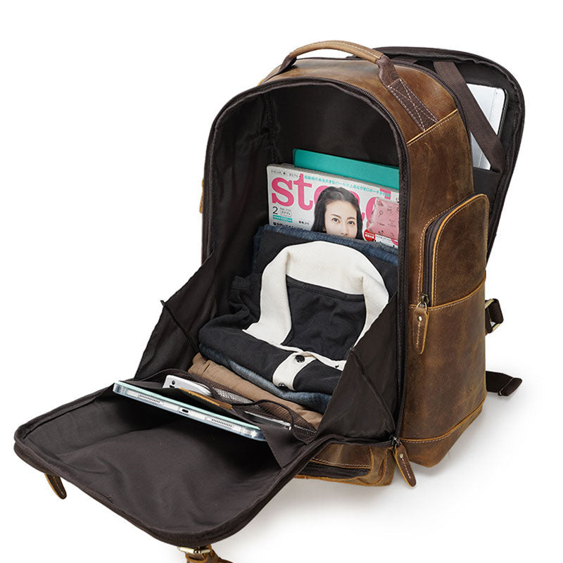 Men's genuine leather handbag backpack with artisan craftsmanship