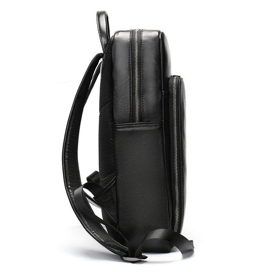 Stylish leather business backpack with laptop compartment for him