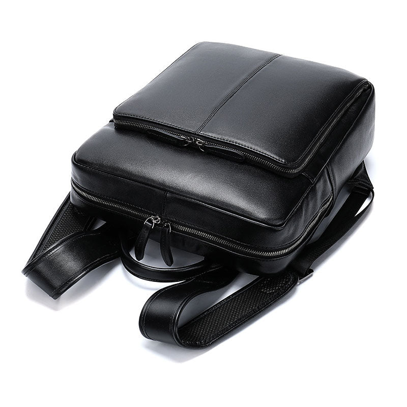 Sleek men's leather business laptop bag with style