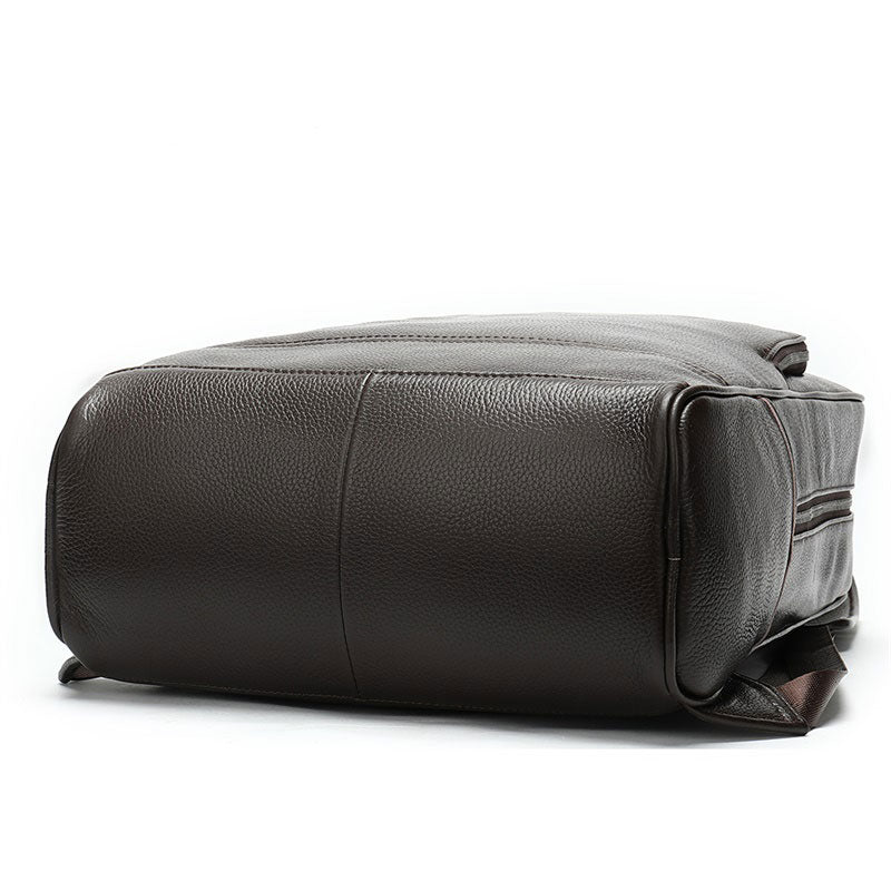 Traditional design leather backpack for men's business attire
