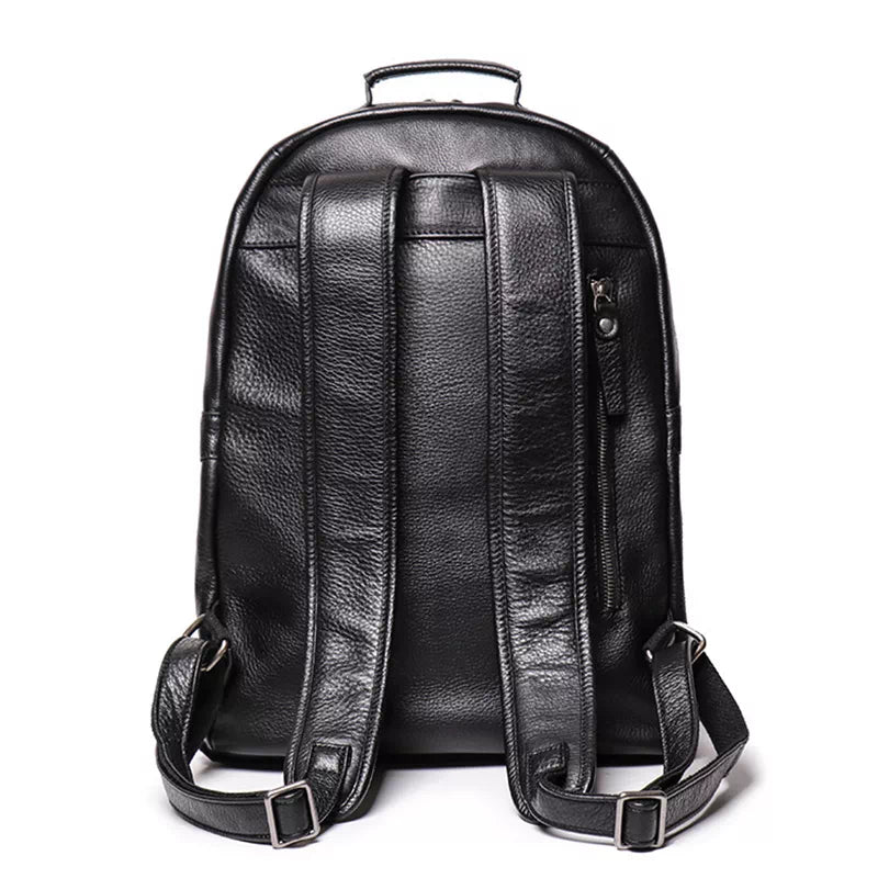Stylish leather backpack with laptop sleeve for 15.6 inches