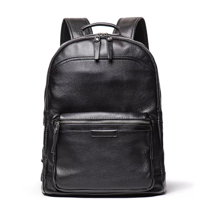 Leather backpack with 15.6 inches laptop compartment