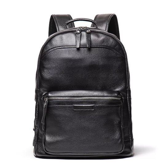 Leather backpack with 15.6 inches laptop compartment