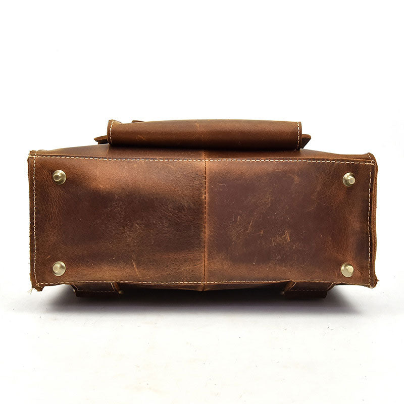Classic genuine leather backpack for casual wear