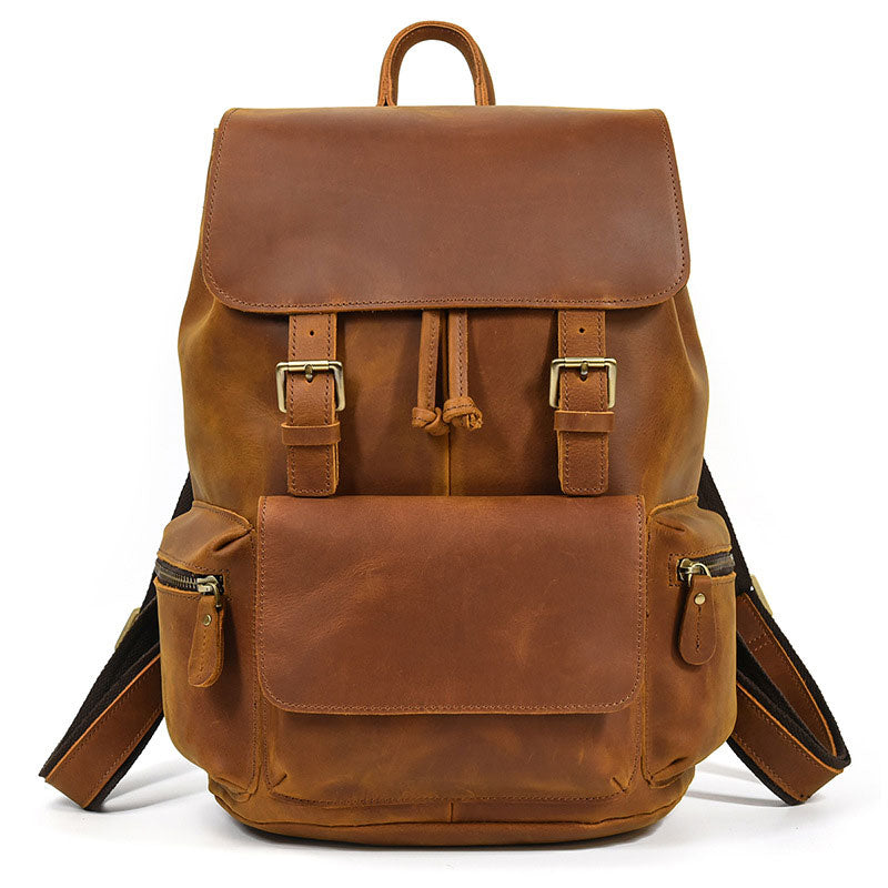 Handmade vintage leather backpack for him