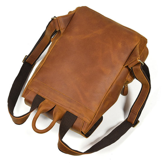 Handmade vintage men's leather rucksack
