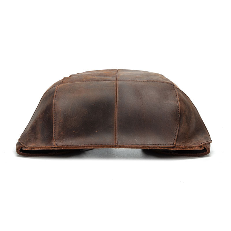 High-end brown leather anti-theft backpack for him