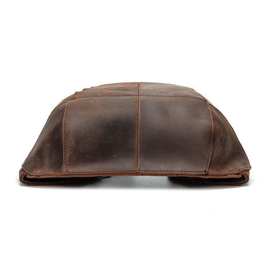 High-end brown leather anti-theft backpack for him