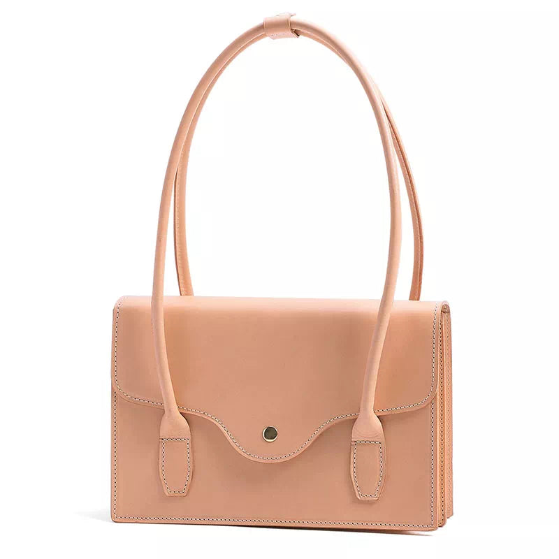 Medium Vegetable Tanned Leather Shoulder Bag - Leather Purse Backpack