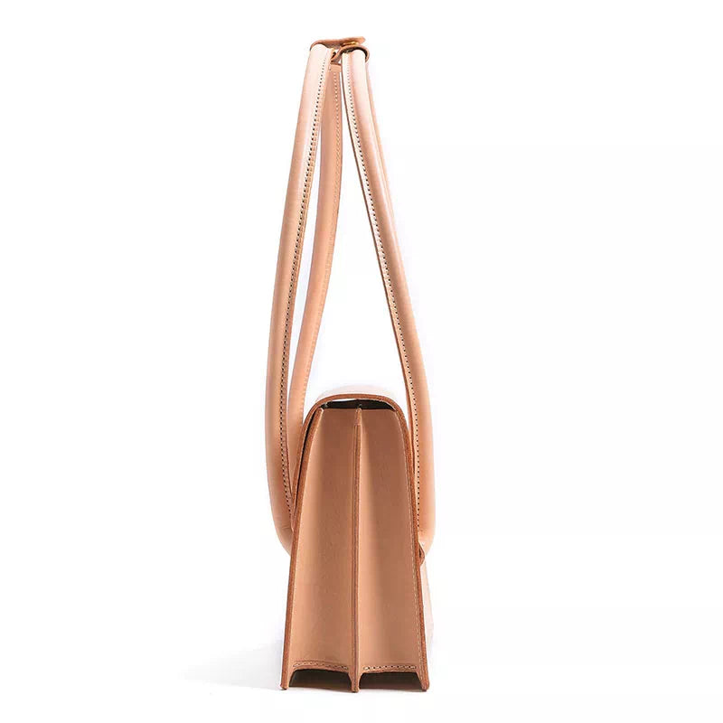 Medium Vegetable Tanned Leather Shoulder Bag - Leather Purse Backpack