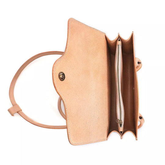 Medium Vegetable Tanned Leather Shoulder Bag - Leather Purse Backpack