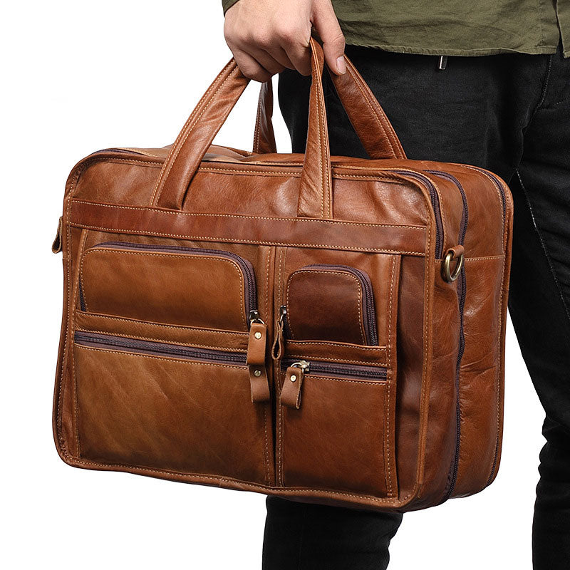 Luxury quality leather business case for men by a designer