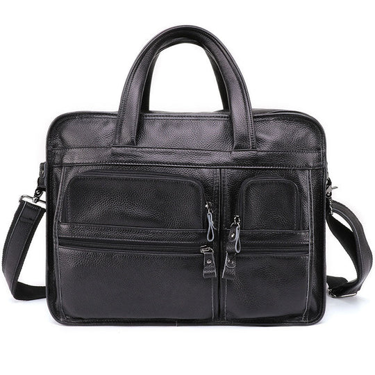 Luxury brand men's leather business case with superior craftsmanship