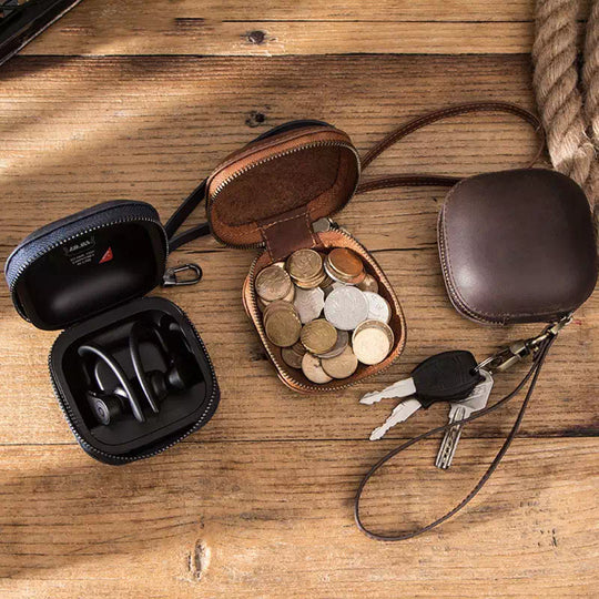 Crazy Horse Leather Coin Purse - Leather Purse Backpack