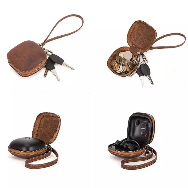 Crazy Horse Leather Coin Purse - Leather Purse Backpack