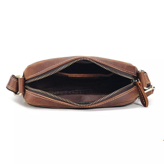 Fashion-forward compact leather crossbody bag