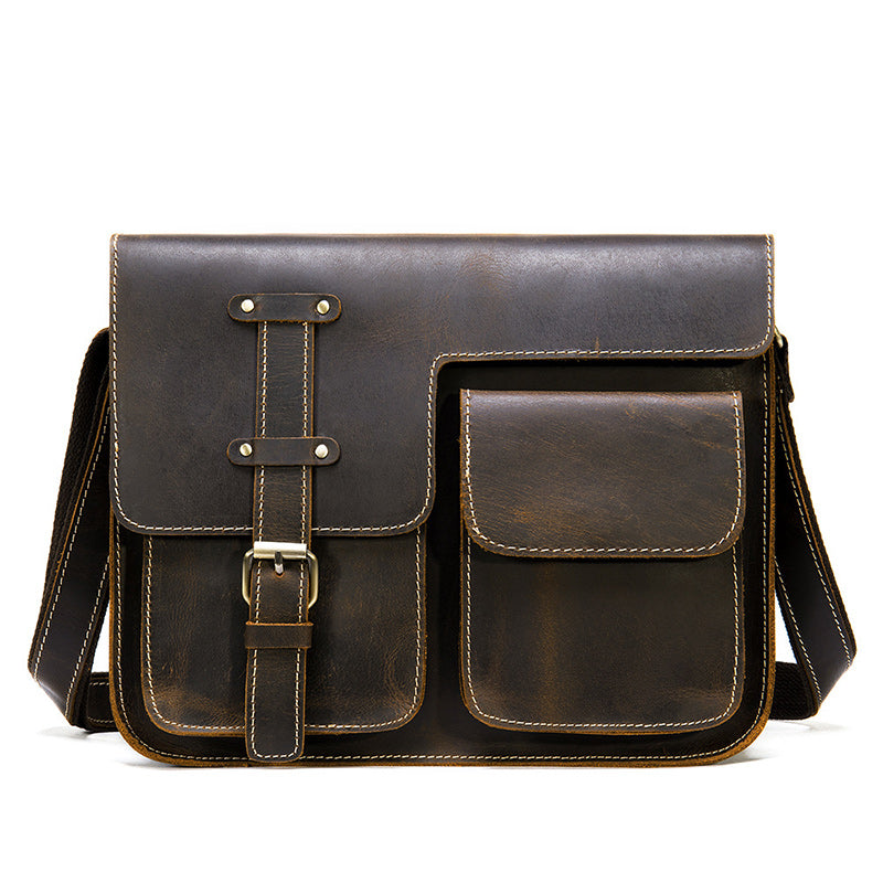 Timeless men's leather messenger bag