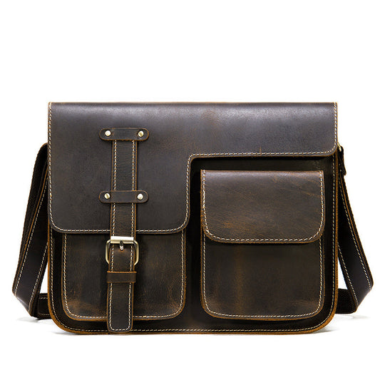 Timeless men's leather messenger bag
