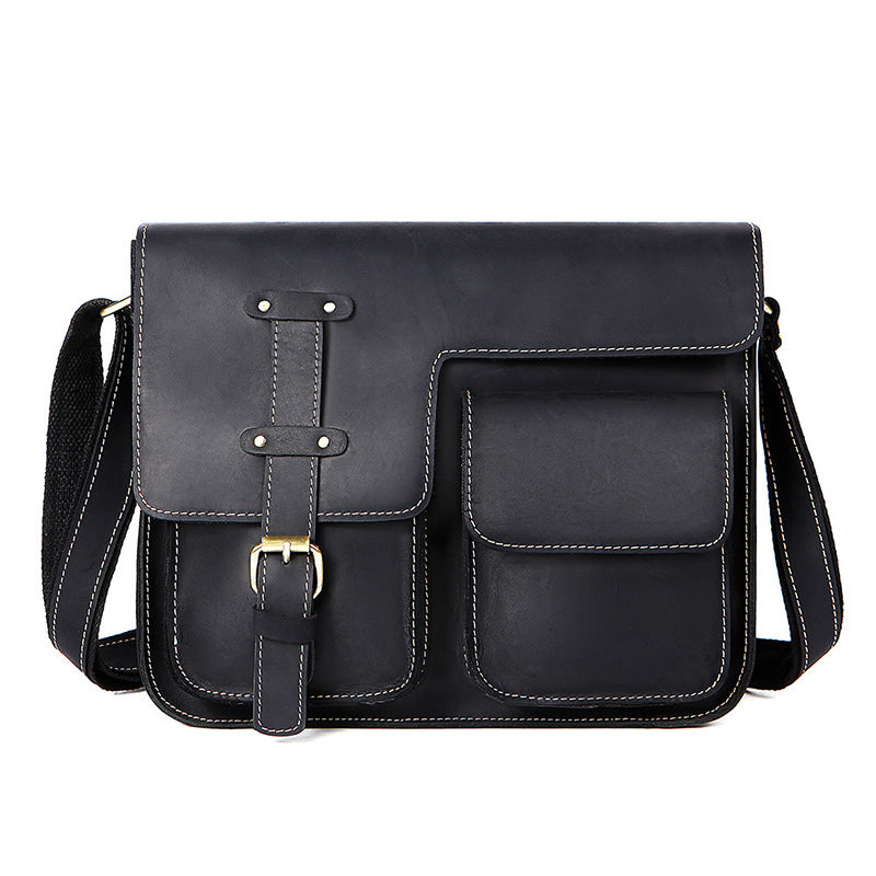 Modern men's leather messenger bag