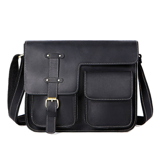 Modern men's leather messenger bag