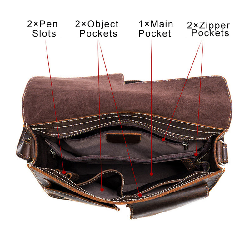 Professional leather briefcase for men
