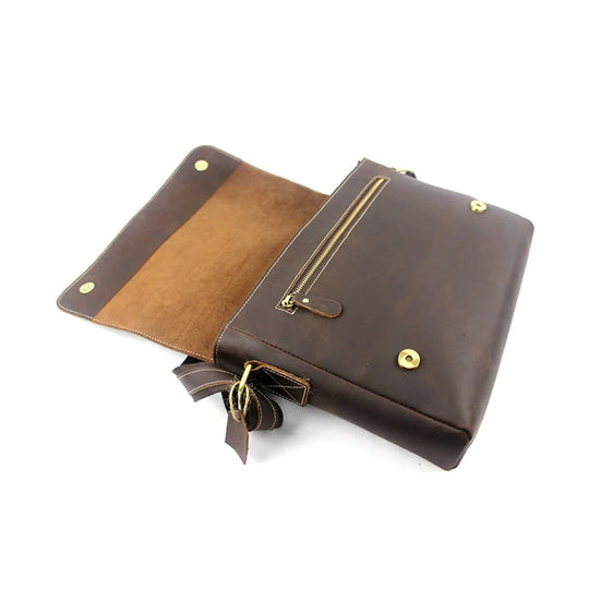 Sleek men's leather messenger bag for professionals