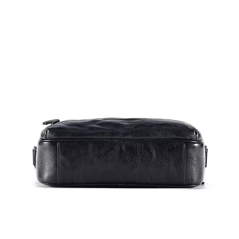 Black leather crossbody bag with a small and stylish design