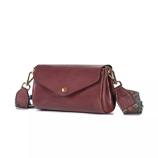 Fashionable small leather crossbody purse