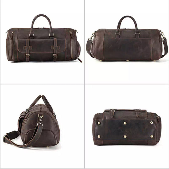 Crazy Horse leather weekend bag for extensive packing