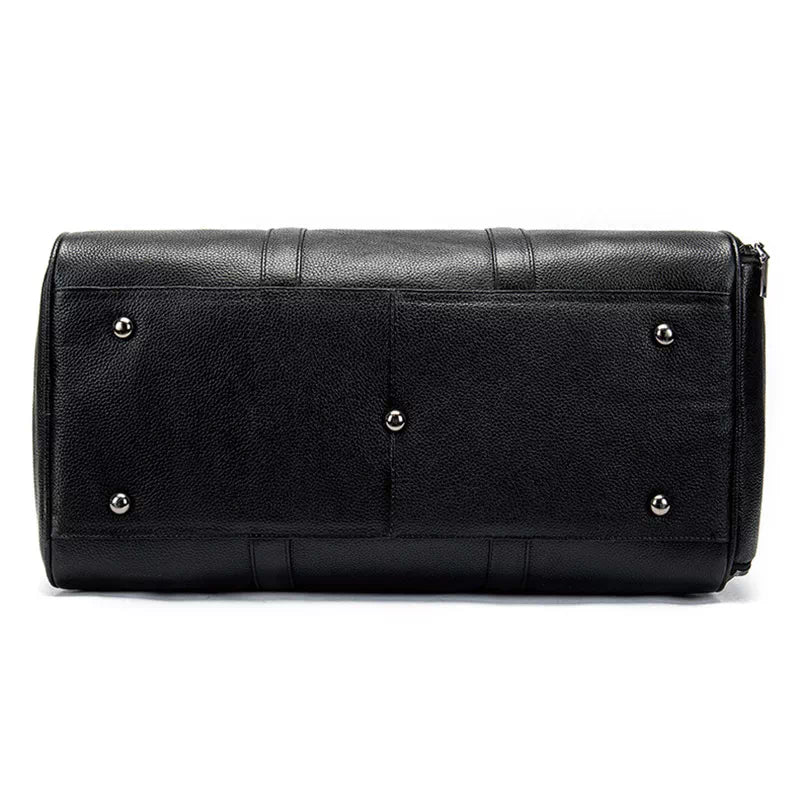 Versatile men's leather travel bag