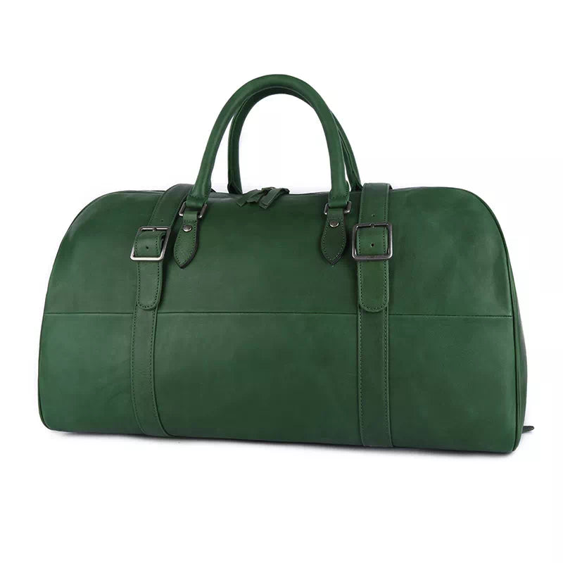 Premium vegetable-tanned leather weekend bag