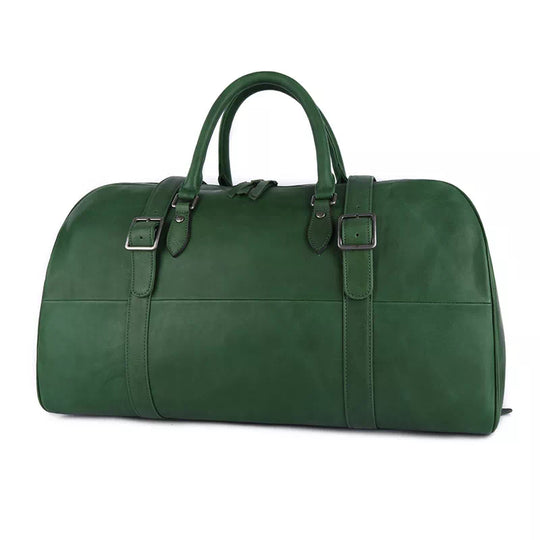 Premium vegetable-tanned leather weekend bag
