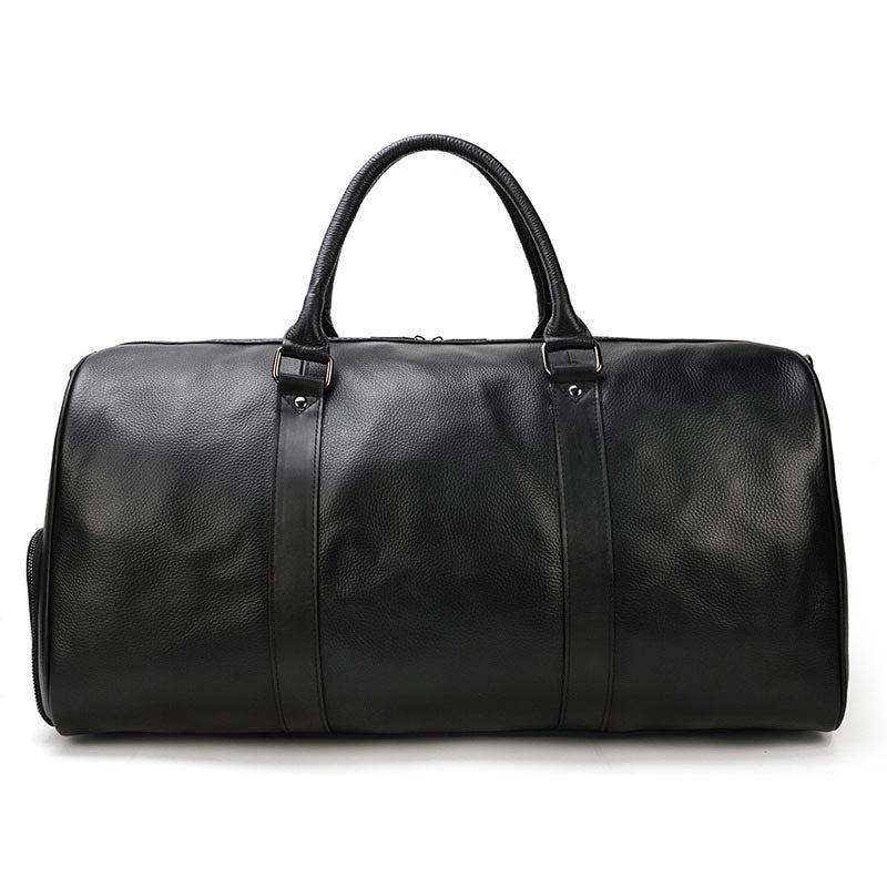 Men's leather weekender bag
