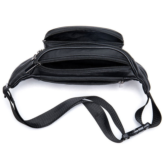 Men and women leather waist bag for travel