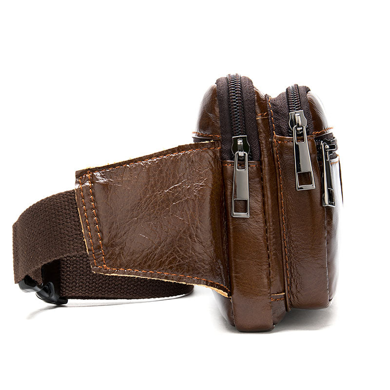 Trendy men's leather fanny packs