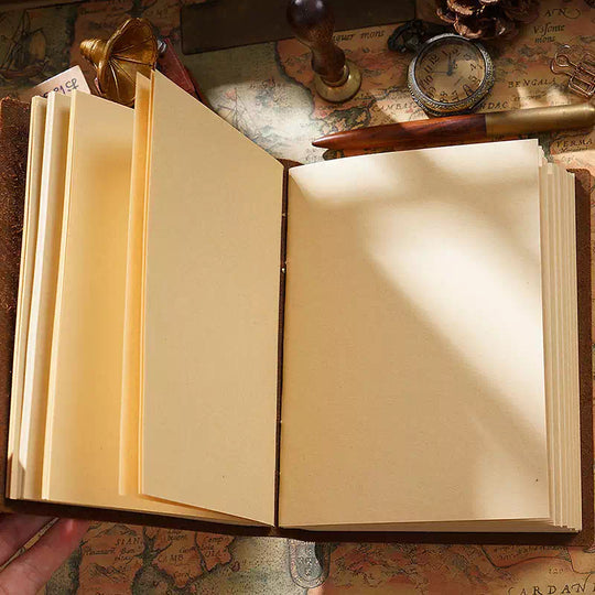 Antique style leather notebook