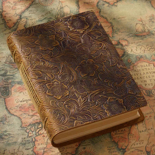Old-fashioned leather diary