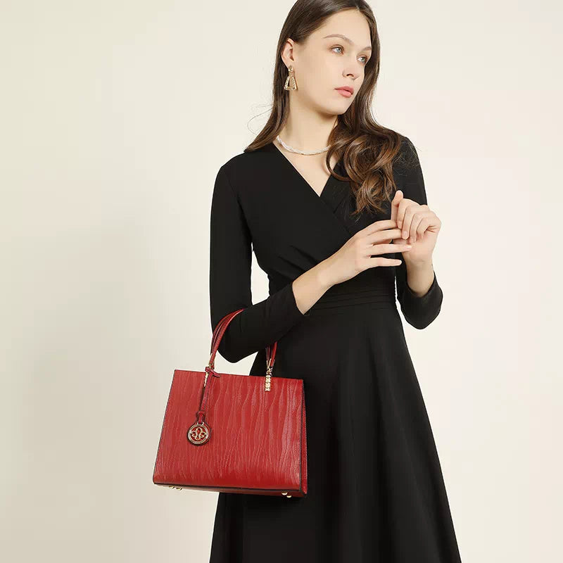Unique and stylish top handle leather satchel