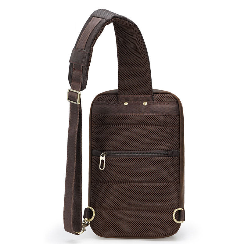 Retro design men's shoulder bag in vintage leather