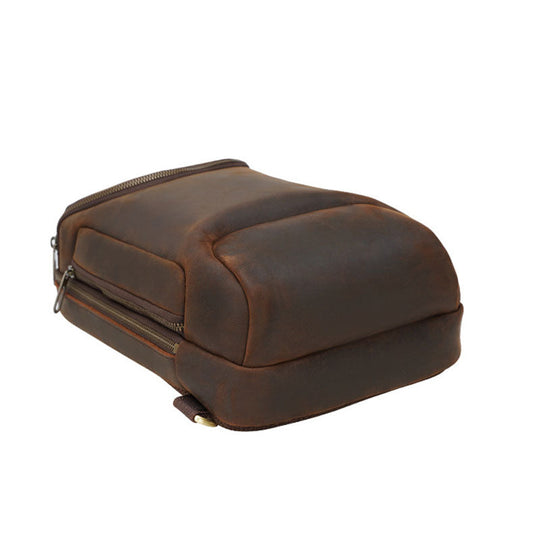 Old-fashioned leather shoulder bag with vintage charm