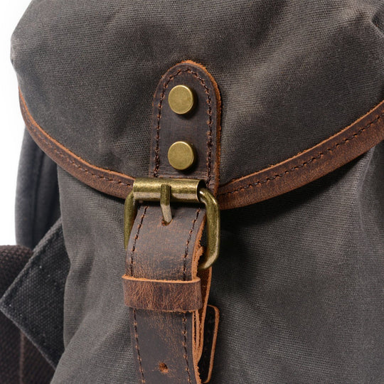 Elegant Canvas Leather Backpack – Durable, Stylish Bag for Everyday Use - Leather Purse Backpack