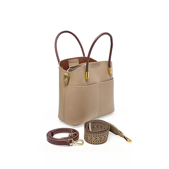 Fashionable mini tote with crossbody strap