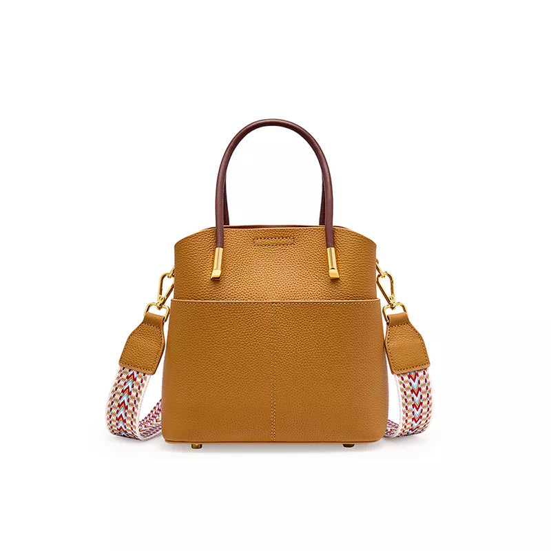 Handmade leather crossbody tote for her