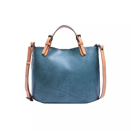 Artisan leather mini tote bag