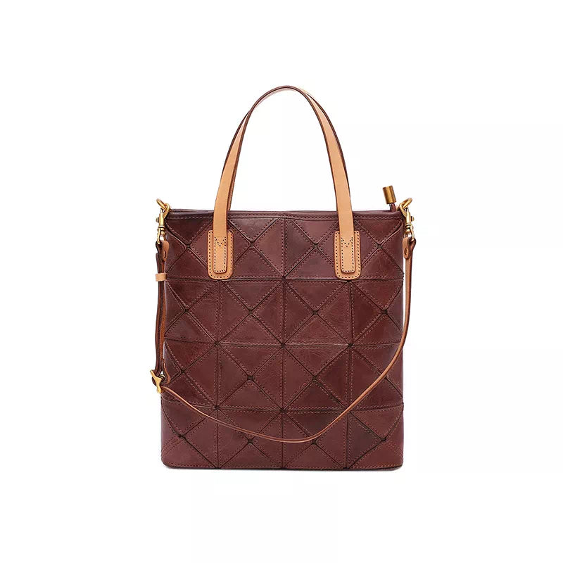 Stylish vegetable-tanned leather handbag