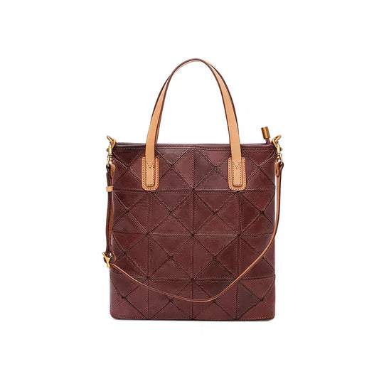Stylish vegetable-tanned leather handbag