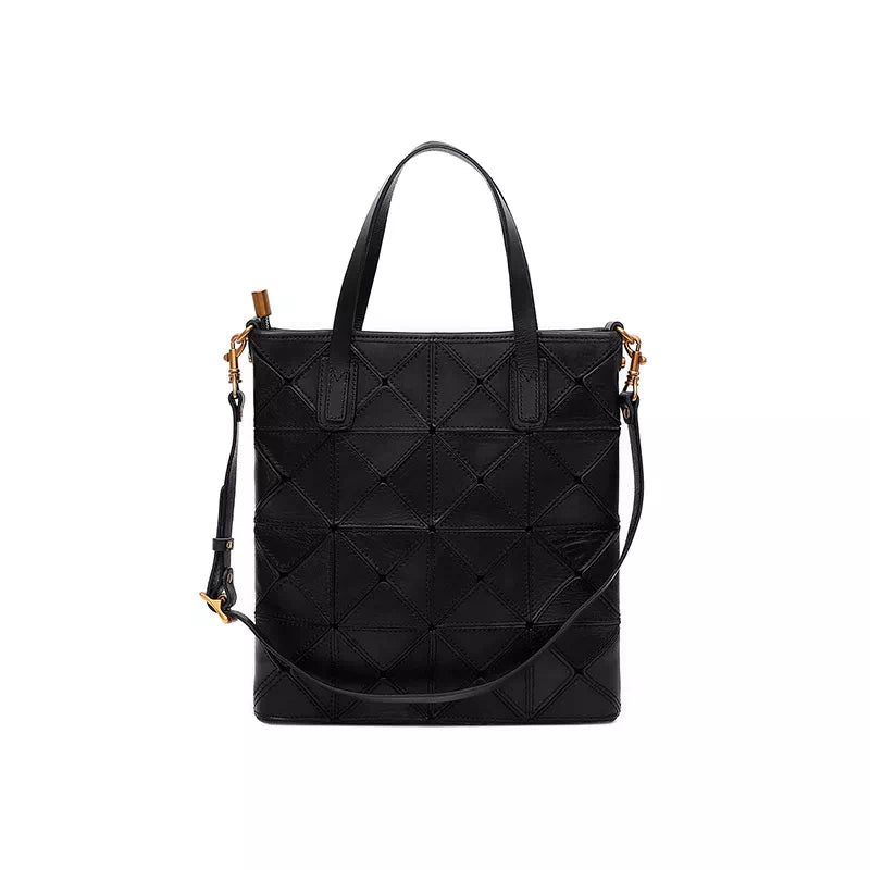 Unique design leather mini crossbody tote
