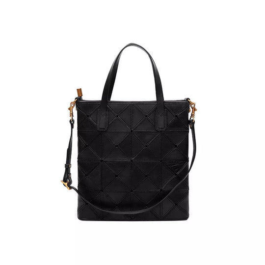 Unique design leather mini crossbody tote