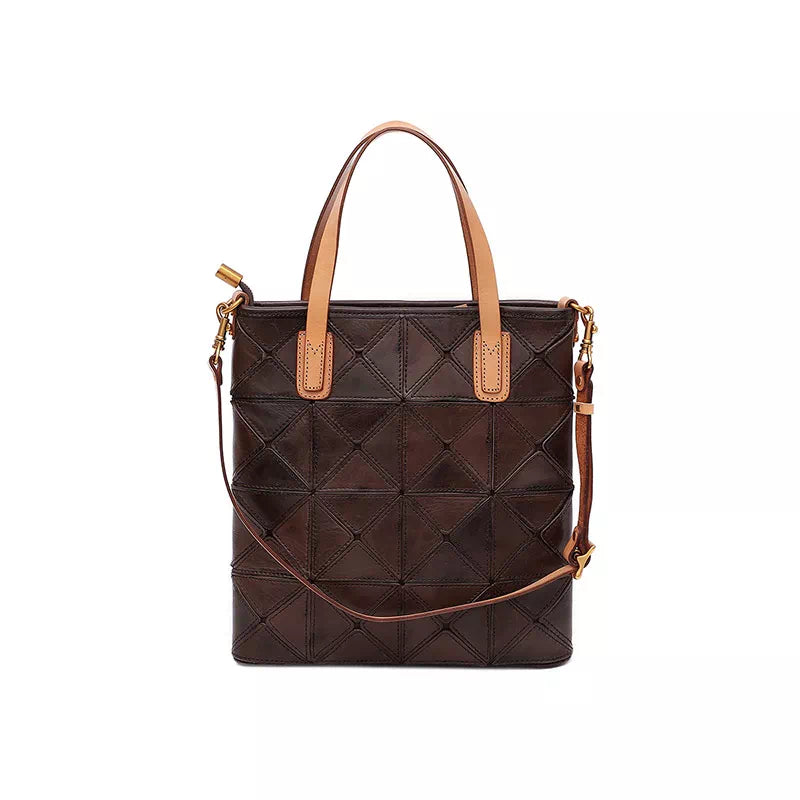 Compact and stylish mini tote with unique details