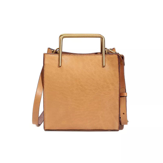 Designer leather mini crossbody tote